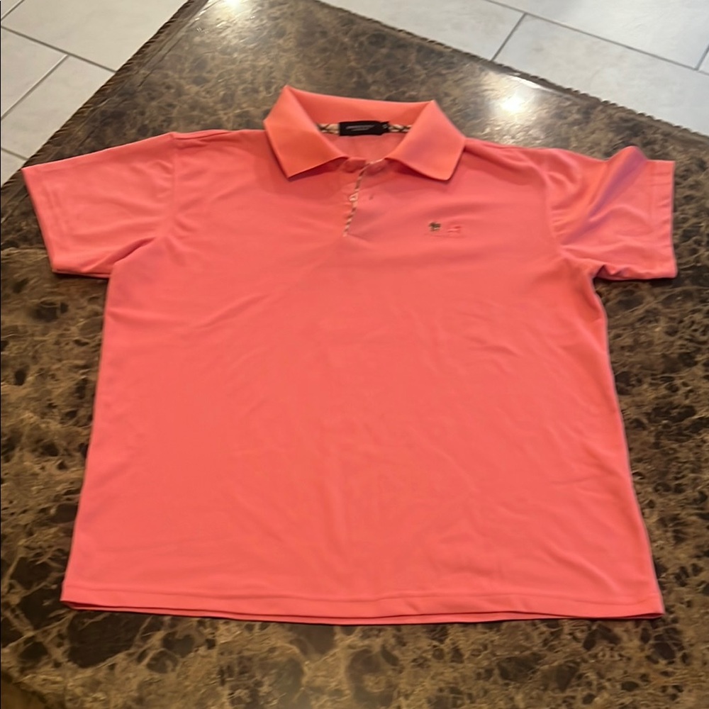 Burberry Coral Short Sleeve Polo Tee